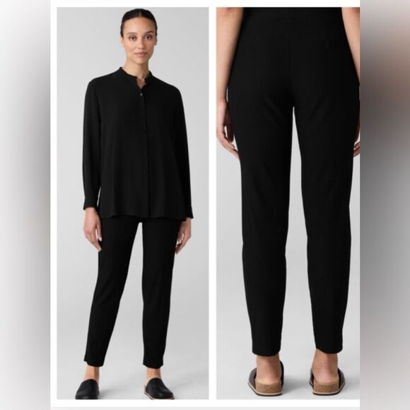 Eileen Fisher Tropical Viscose Wool Stretch Slim Ankle Pant NWT M $258 - Picture 1 of 6